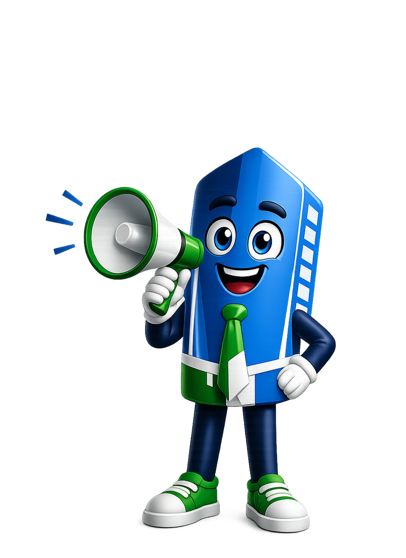 Towie holding a megaphone for emergency broadcasts