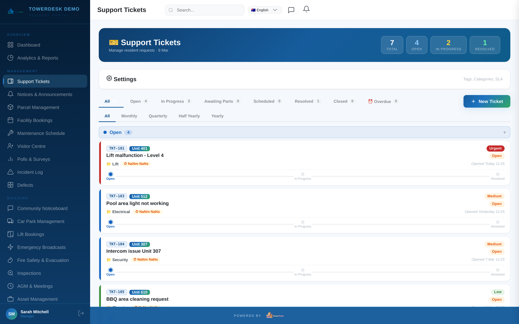Support Ticketing screenshot